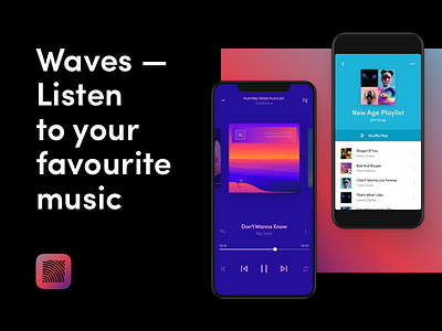 Waves Deck Slide app clean color deck design interface ios minimal music simple ui ux