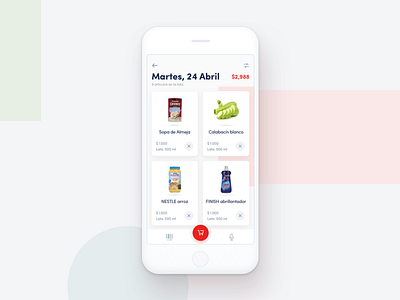 Shopping List app clean design interface list minimal red shop shopping simple ui ux