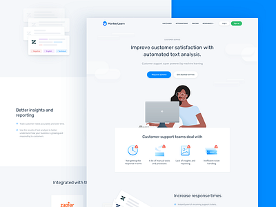 Monkeylearn - Use Case app blue clean design interface monkey ui use case ux web website