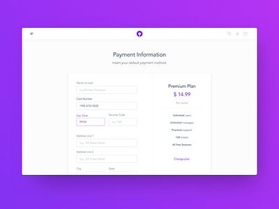 Payment Info app bold checkout clean design interface minimal product ui ux website white