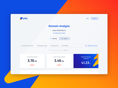 Piiio Domain Analysis blue cards clean design illustration interface ui ux web website