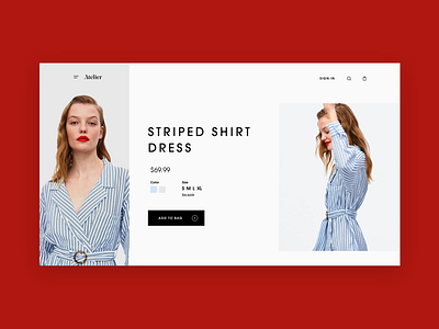 Shopping App - Product Detail app bold clean collection design interface minimal mondrian ui ux website white