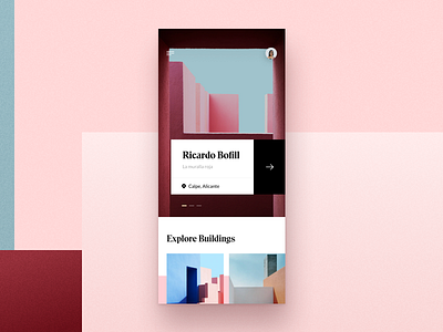 Architecture app bold clean design explore interface ios minimal mondrian ui ux white