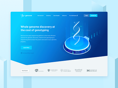 Gencove Hero app blue clean design genome illustration interface ui ux web website