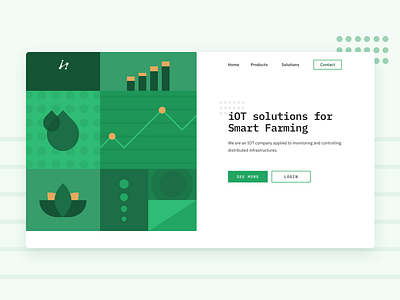 iOT app branding clean design farming green header hellohello hero illustration interface iot minimal mosaic pattrn simple ui ux web website