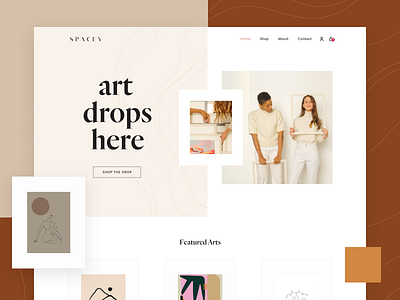 Spacey art artists brown clean design hellohello layout print simple spacey type typography ui ux web website white