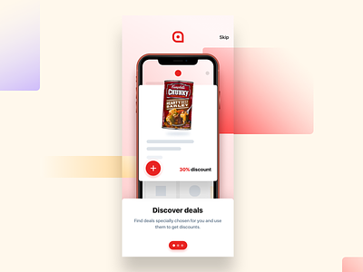 Deals - Onboarding app cards clean deals design discover hellohello icon ios onboarding red ui ux