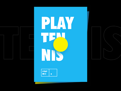 Iplayme2 app artwork ball blue bold concept design dynamic font illustration movement poster sport tenis tennis tennis ball typography yellow