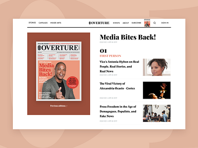 Overture - Issue Breakdown app article black bold clean design hellohello interface layout minimal overture photography print simple typography ui ux web website white