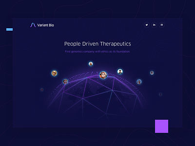 Variant Bio blue brand brandbook branding dark blue design gradient hellohello landing logo people polygon therapeutics typography ui ux variantbio violet web world