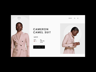 Product Detail app bold clean design fashion hellohello interface minimal product detail shop shopping cart simple suit typography ui ux web website white