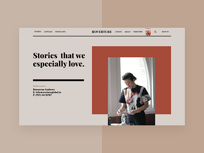 Overture - Press brown clean design header hellohello hero interface layout magazine minimal overture press simple ui ux web website