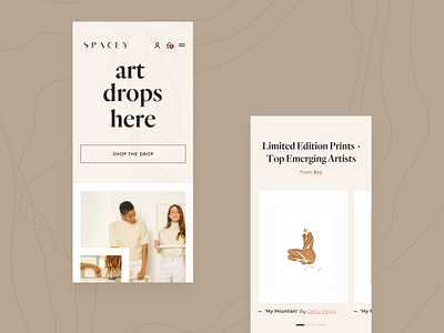 Spacey - Mobile art artists clean design detail ecommerce hellohello interface minimal paint print product detail shop shopping simple ui ux web website white