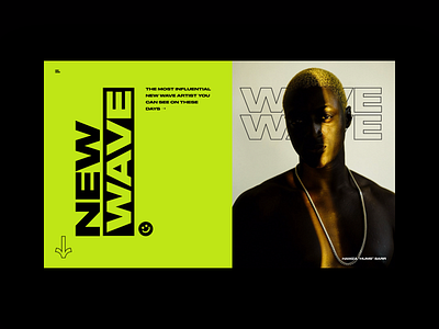 Wave app black bold brave clean design extended green hellohello interface layout minimal mondrian photography typography ui ux vertical wave website