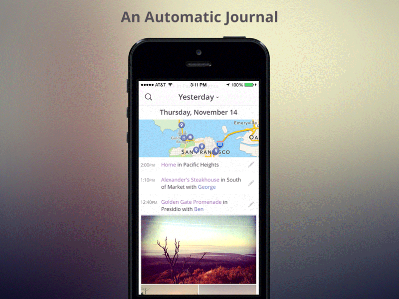 Heyday (animated) animated automatic heyday ios7 journal lifelog memory timeline