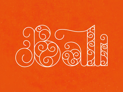 Bali intricate lettering logo swashes swirls type typography