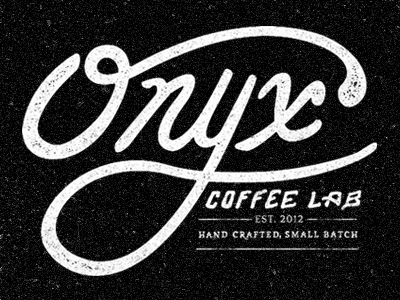 Onyx black white blkboxlabs coffee hand lettered logo mark onyx texture typography