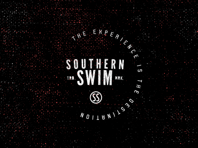 Souther Swim black blkboxlabs branding circle logo mark southern swim texture white