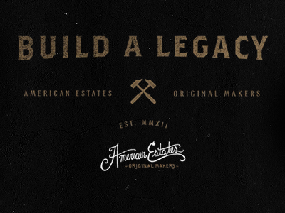 Build a Legacy (video) america american estates arkansas badge blkboxlabs branding eagle furniture hand lettered logo typography video