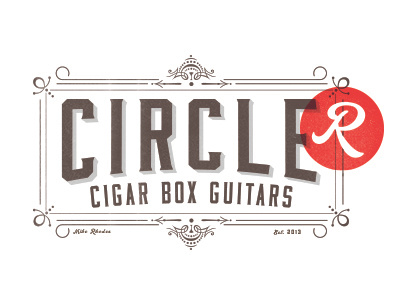 Circle R badge branding cigar label logo retro vintage