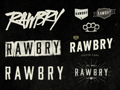 RAW badge branding hand lettered logo raw rejected type typography vintage