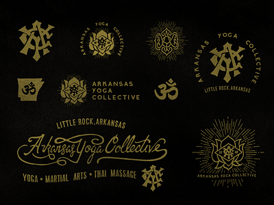 AYC ayc blkboxlabs branding hand lettered logo monogram texture vintage yoga