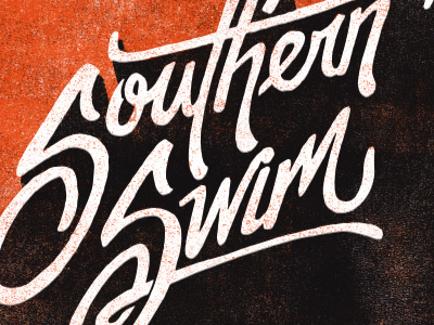 Southern Swim Type hand lettered lettering screen print script southern swim texture