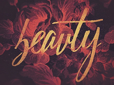 Beauty branding flowers hand lettered logo script texture typography