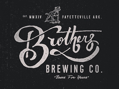 Brothers Brewing Co. arkansas beer branding brew hand lettered logo script texture typography