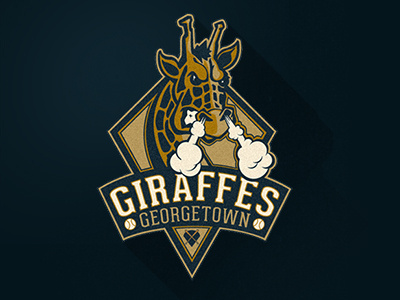 Hangry badge baseball branding giraffe logo sports logo texture typography vintage