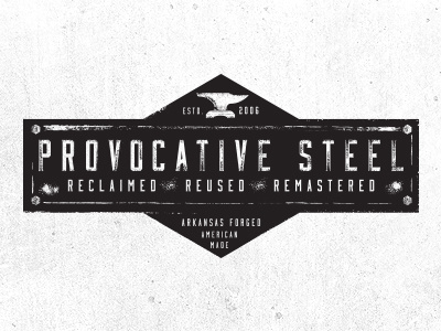 Provocative Steel arkansas badge black branding furniture logo man gifts retro steel texture vintage