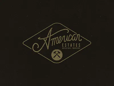 AE american estates branding flag industrial logo merica texture typography usa vintage