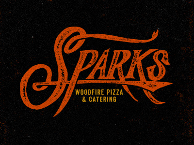 Sparks arkansas branding brick oven hand lettered logo pizza retro type typography vintage woodfire