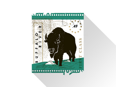 Stamp arkansas buffalo river stamp vintage