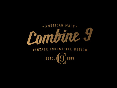 Combine 9 9 arkansas branding c9 combine logo retro type typography vintage
