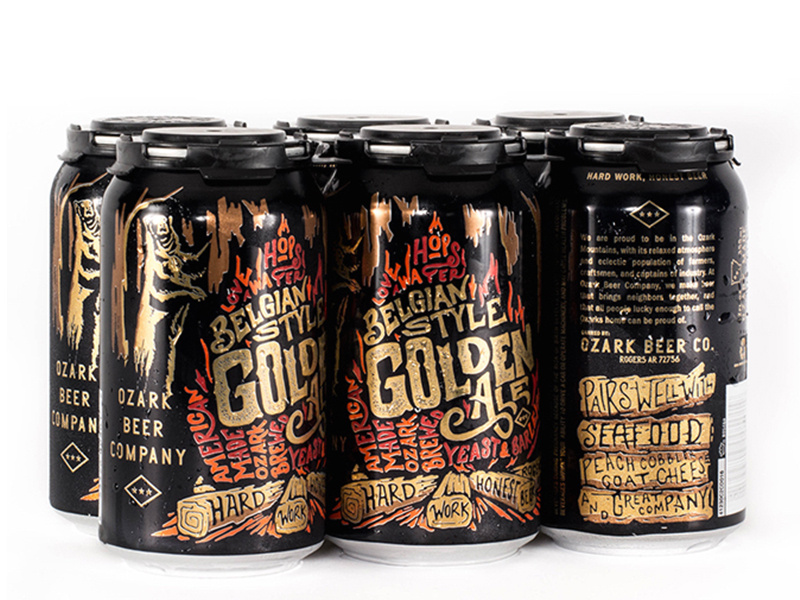 Belgian Golden can design camp fire craft beer ozark beer packaging beer brew bear arkansas obc