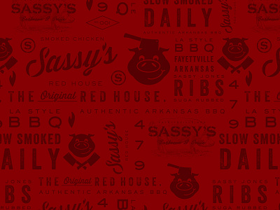 BBQ Pattern arkansas bbq blkbox pattern pig script typography