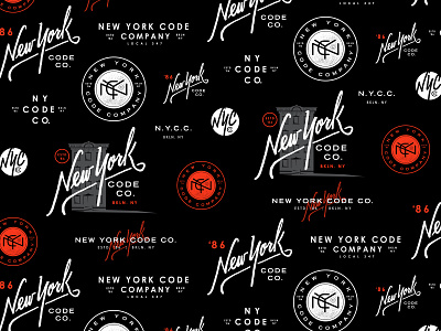 NYCC Pattern branding hand lettered new york code co nyc pattern typography