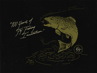 Trout blkbox branding fish fly fishing hand lettered packaging trout