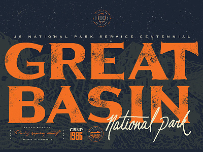 Great Basin america hand lettered lettering national park script type hike typography usnps