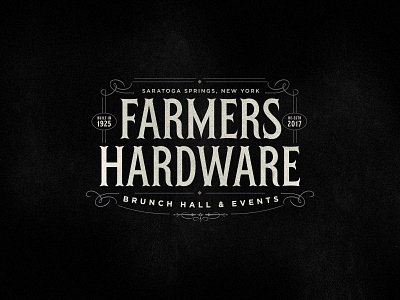 Farmers Hardware badge branding fh food logo retro type typography vintage