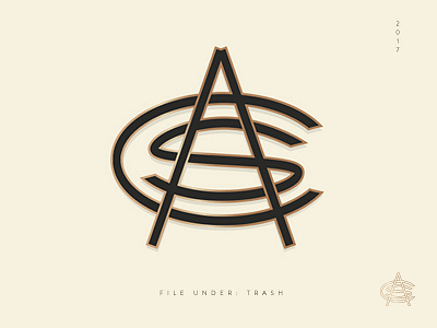 ACS acs branding letters logo retro. monogram type typography vintage