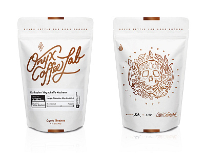 Onyx Bags branding coffee lettering logo onyx packaging skull typography