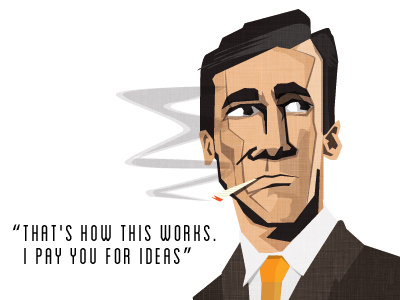 Draper Illustration cigarette design don draper illustration mad men quote shapes texture typography