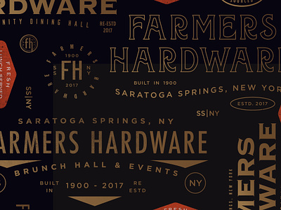 Fh Pattern branding logo restaurant retro typography vintage
