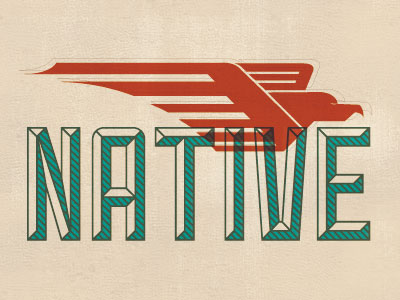 Native brand eagle identity indian logo native retro texture typography vintage