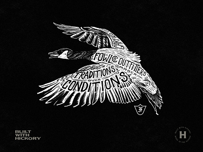 Fowlco Goose black branding design hand lettered illustration logo shirt design texture typography
