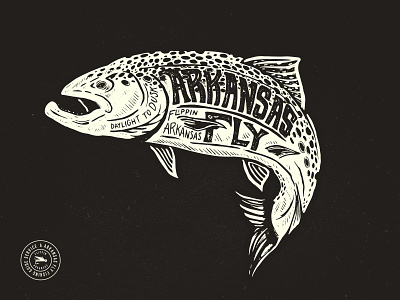 Arkansas Fly Brown arkansas branding design hand lettered logo texture typography vintage
