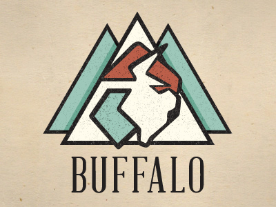 Buffalo Tents badge brand buffalo icon identity indian logo tent texture triangle typography vintage