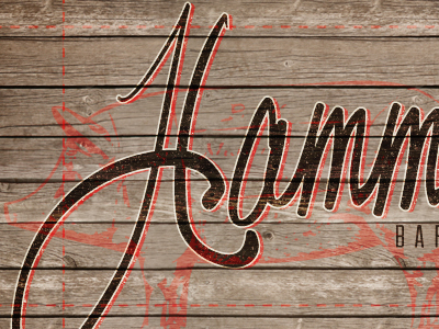 Hammers Dribbble bar bbq branding grill hand lettered identity logo pig retro signage texture typography vintage wood